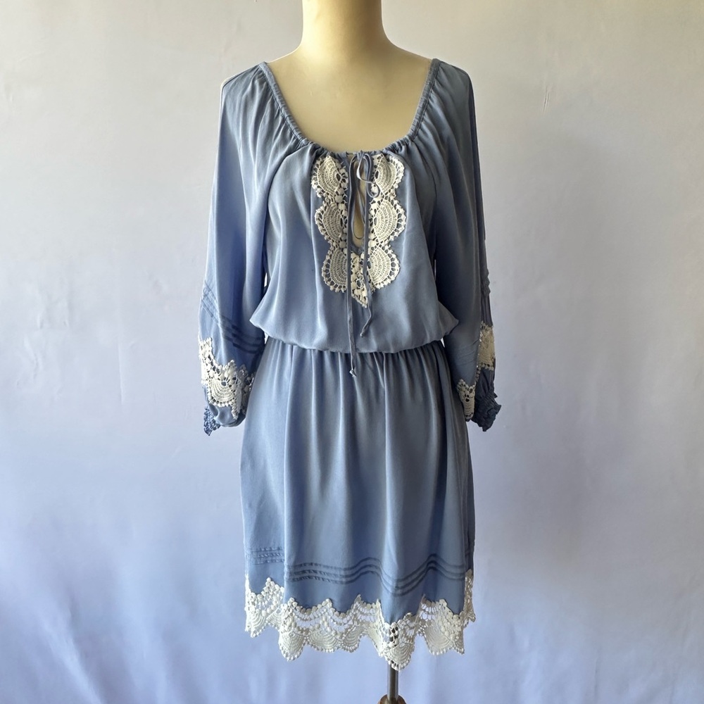 Bebe Women's Blue and White Dress Size Small